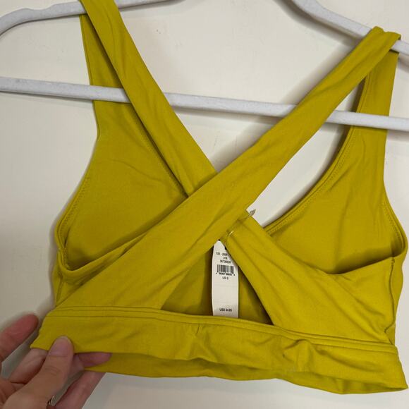 OFFLINE by Aerie Ruched Sports Bra Yellow Green NWT Small Racerback Padded - Picture 5 of 7